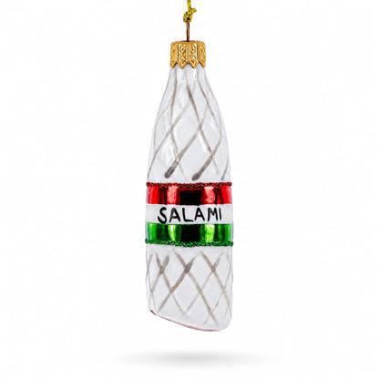 Deli Style Salami Sausage Glass Christmas Ornament