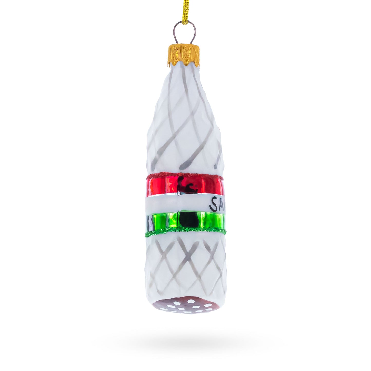Deli Style Salami Sausage Glass Christmas Ornament