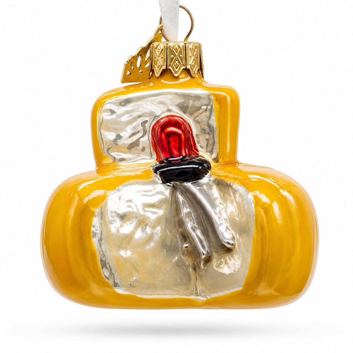 Gourmet Cheese Wheel Glass Christmas Ornament