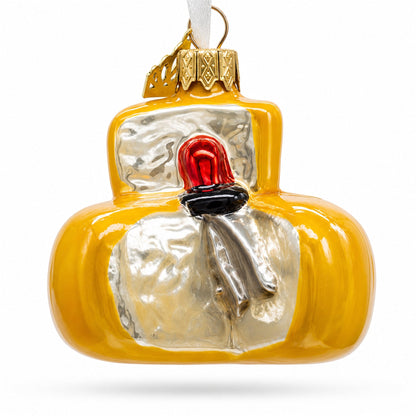 Gourmet Cheese Wheel Glass Christmas Ornament
