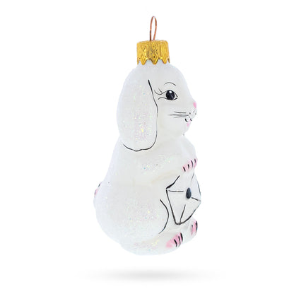 Whimsical Bunny Messenger with Envelope Glass Ornaments