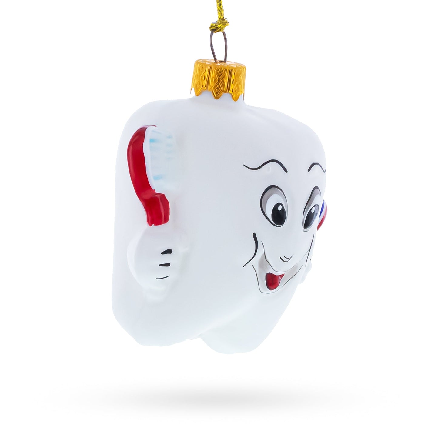 Smiling Tooth with Toothbrush and Toothpaste Dental Glass Christmas Ornament