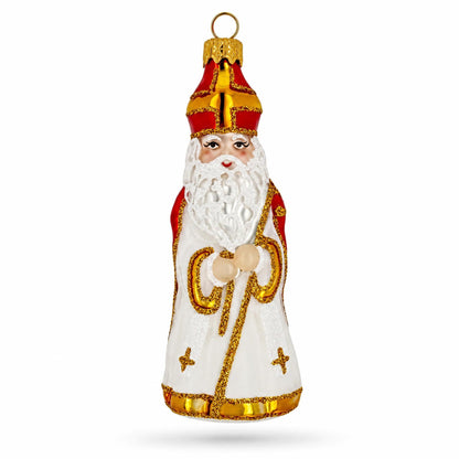 St. Nicholas Santa Glass Christmas Ornament Figurine