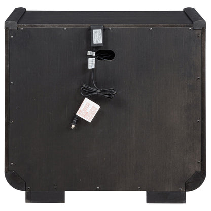 Leandro 2-drawer LED Nightstand with USB Burnished Black