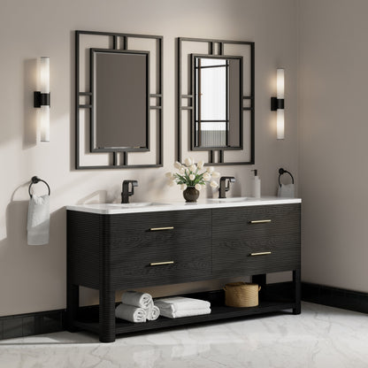 James Martin Lucian 72" Double Bathroom Vanity, Carbon Oak