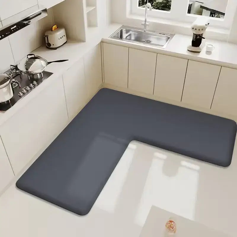 Plush dark gray velvet floor mat non slip bathroom rug