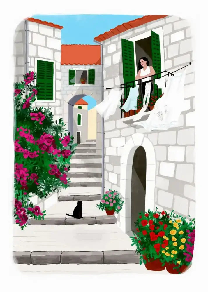Vibrant abstract beach canvas painting for living room wall art