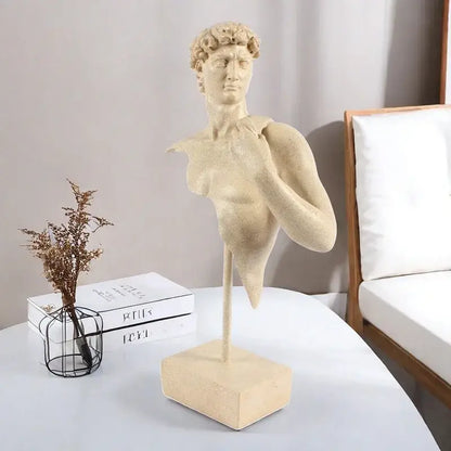 Abstract beige david bust resin sculpture living room decor