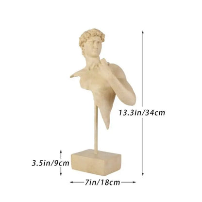 Abstract beige david bust resin sculpture living room decor