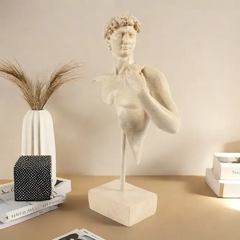 Abstract beige david bust resin sculpture living room decor