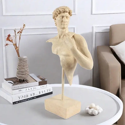 Abstract beige david bust resin sculpture living room decor