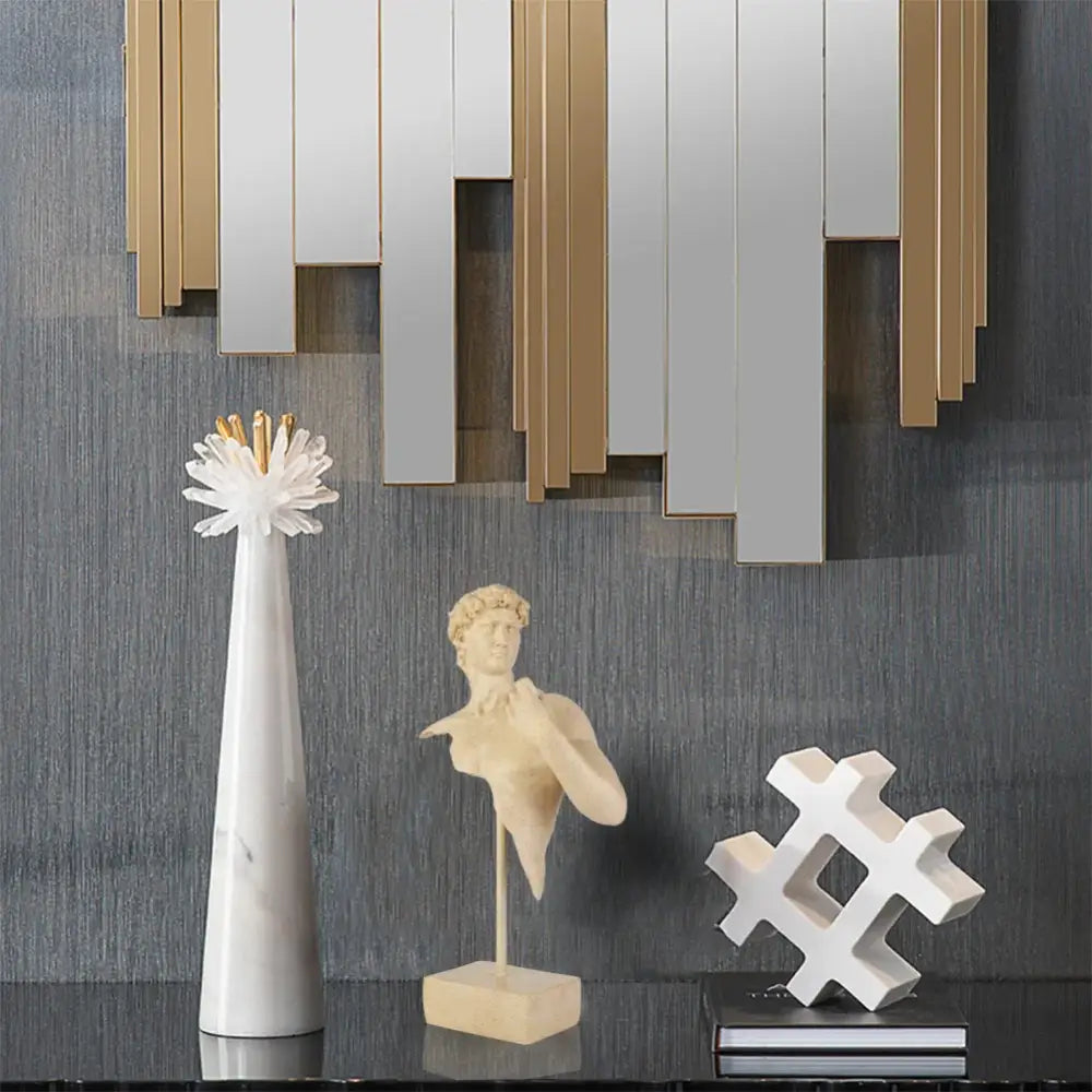 Abstract beige david bust resin sculpture living room decor