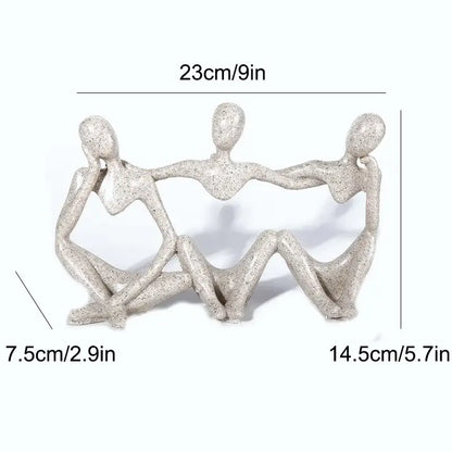 Abstract beige textured friendship figurine living room decor