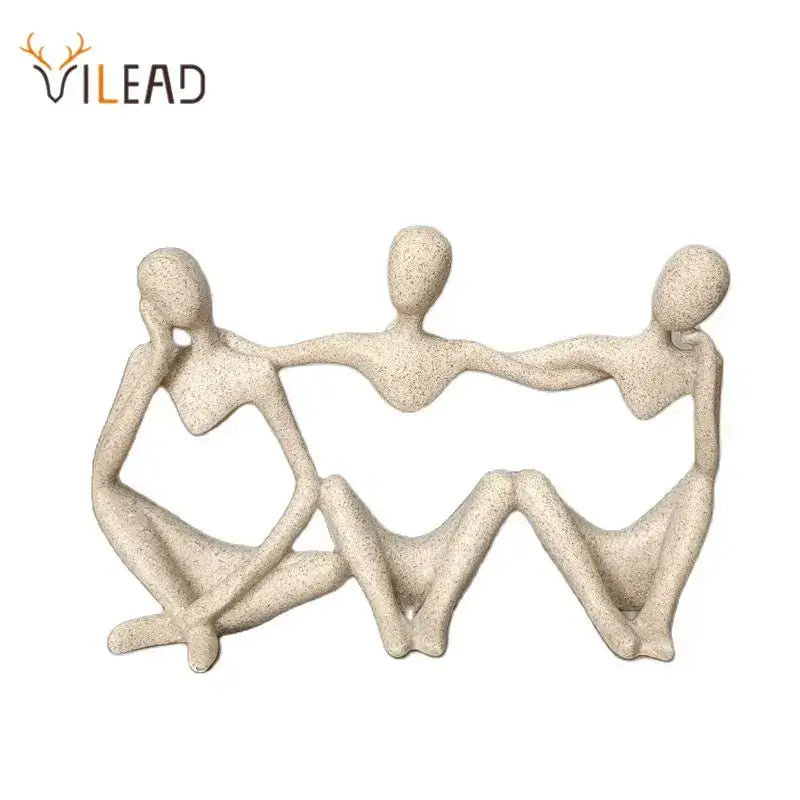 Abstract beige textured friendship figurine living room decor