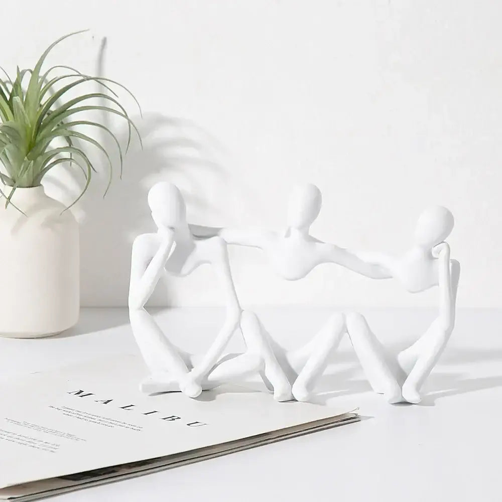 Abstract beige textured friendship figurine living room decor
