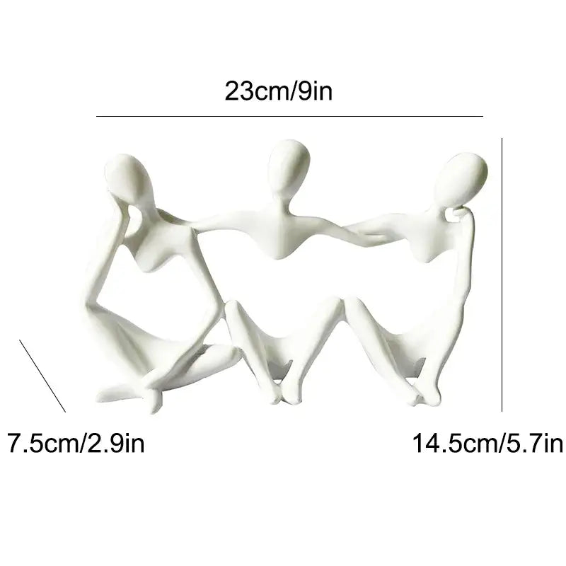 Abstract beige textured friendship figurine living room decor
