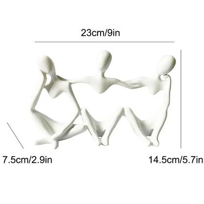 Abstract beige textured friendship figurine living room decor