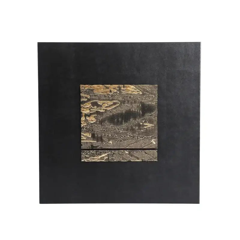 Abstract black and gold gilded fabric hanging painting living room art