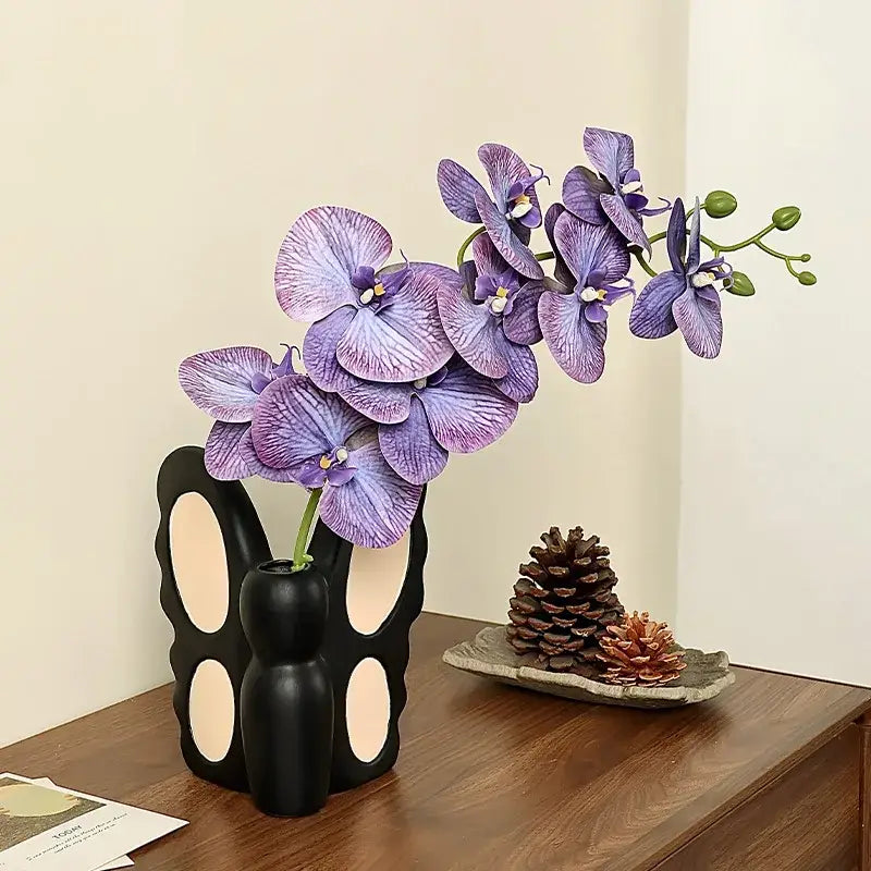 Abstract black butterfly ceramic vase living room bunny decor