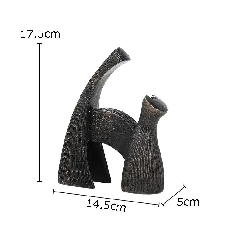Abstract black cast iron bull statue living room metal decor