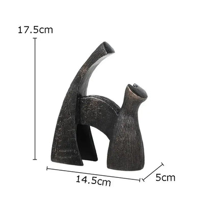 Abstract black cast iron bull statue living room metal decor