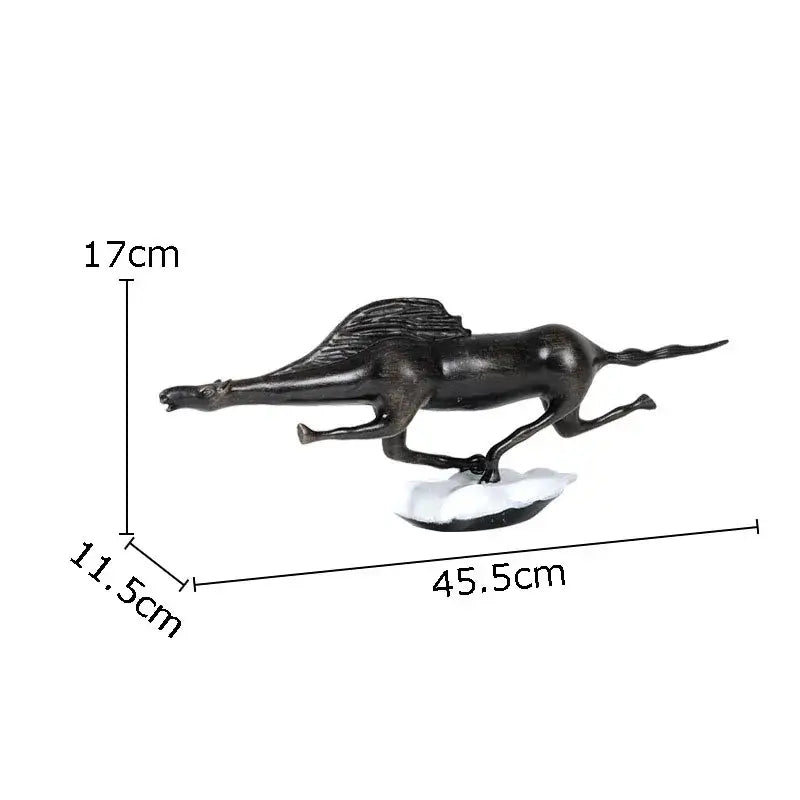 Abstract black cast iron bull statue living room metal decor
