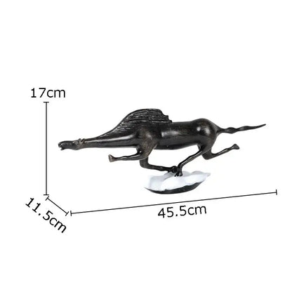 Abstract black cast iron bull statue living room metal decor