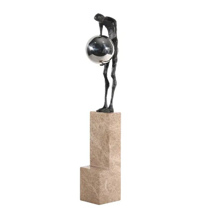 Abstract black & gold gymnast metal handicraft figure living room decor