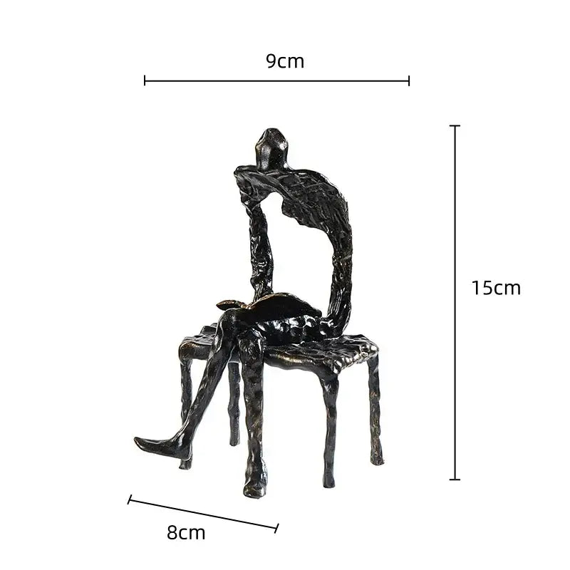 Abstract black & gold gymnast metal handicraft figure living room decor