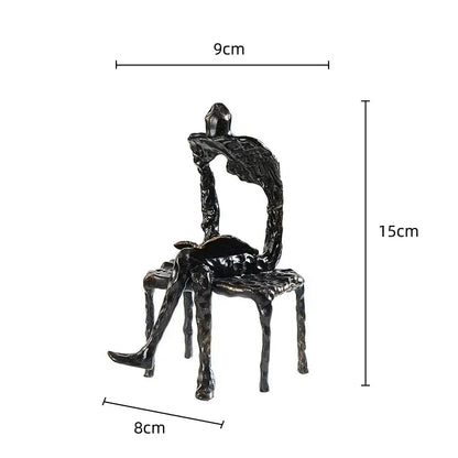 Abstract black & gold gymnast metal handicraft figure living room decor