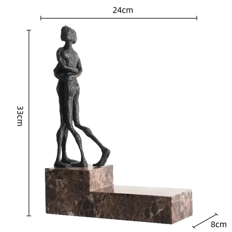 Abstract black & gold gymnast metal handicraft figure living room decor