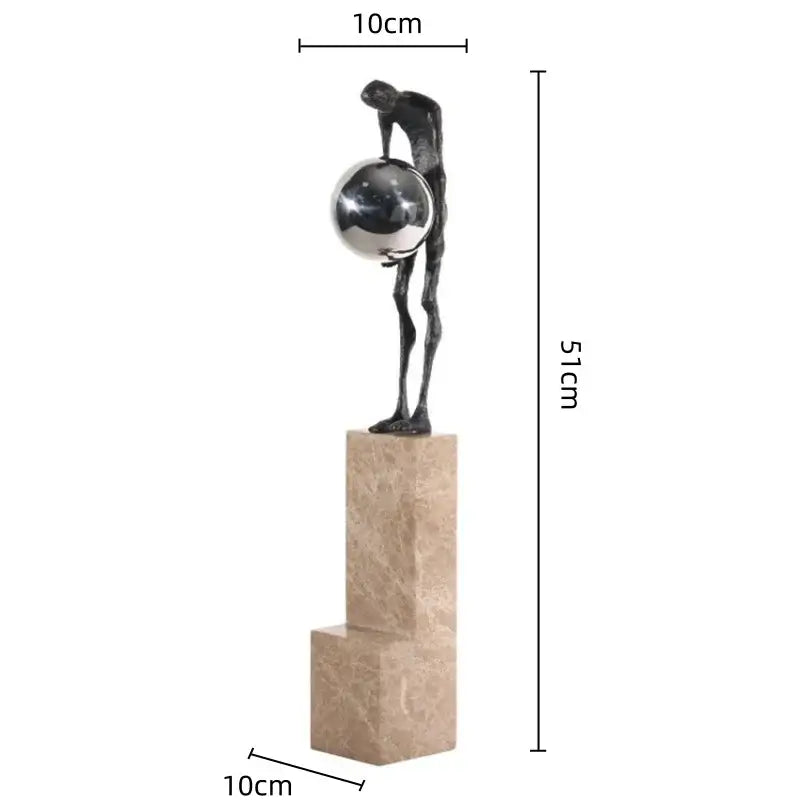 Abstract black & gold gymnast metal handicraft figure living room decor