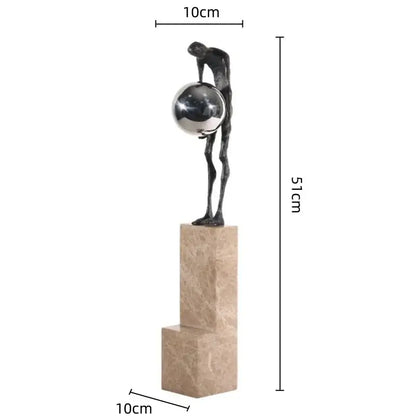 Abstract black & gold gymnast metal handicraft figure living room decor