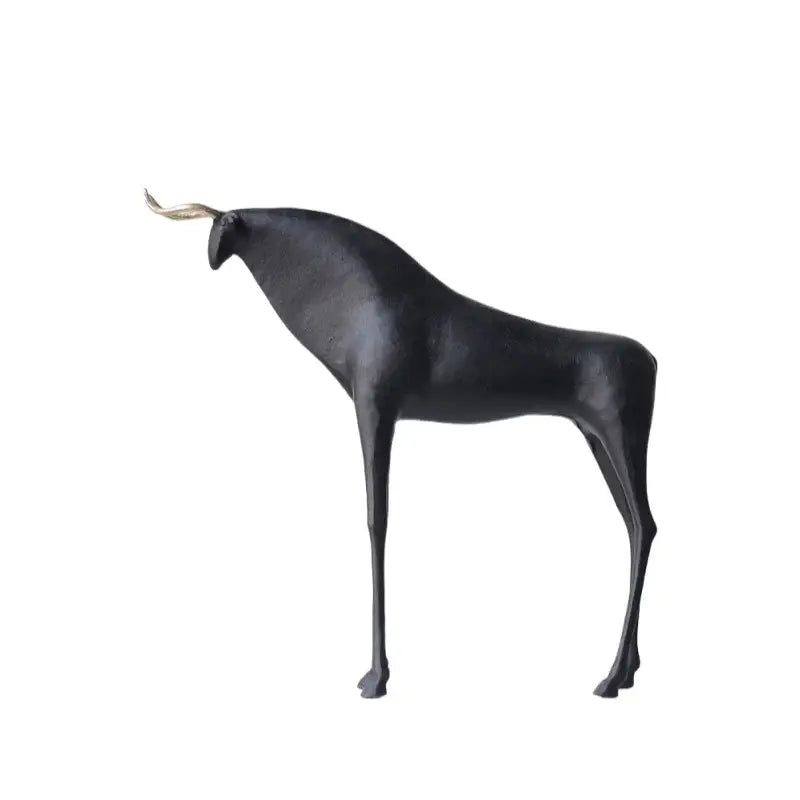 Abstract black & gold iron horse figurine living room bull decor
