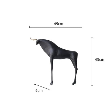 Abstract black & gold iron horse figurine living room bull decor