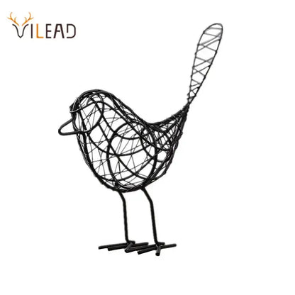 Abstract black iron bird figurines living room woven sculpture
