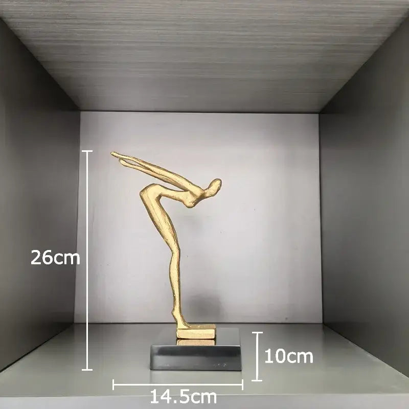 Abstract black metal gymnast statue desk ornament living room decor