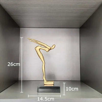 Abstract black metal gymnast statue desk ornament living room decor