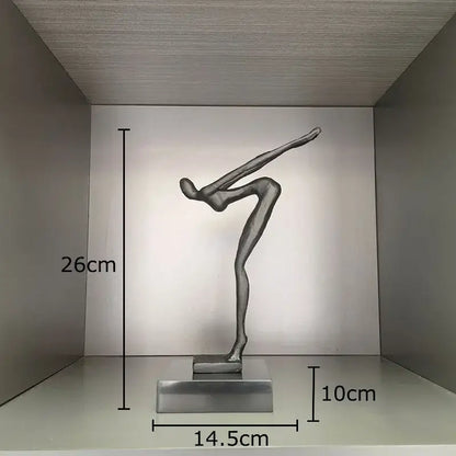 Abstract black metal gymnast statue desk ornament living room decor