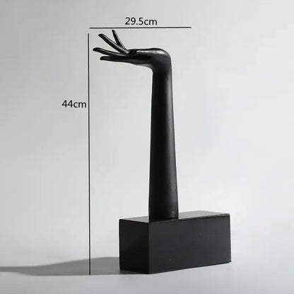 Abstract black metal sports figure sculpture living room decor