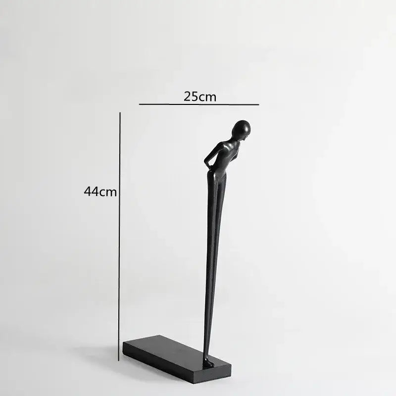 Abstract black metal sports figure sculpture living room decor
