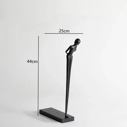 Abstract black metal sports figure sculpture living room decor