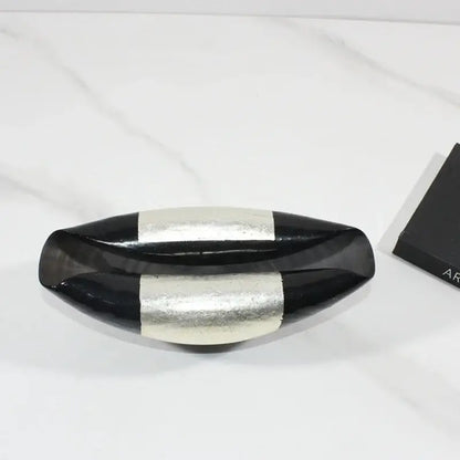 Abstract black & silver elliptic resin flower pot living room