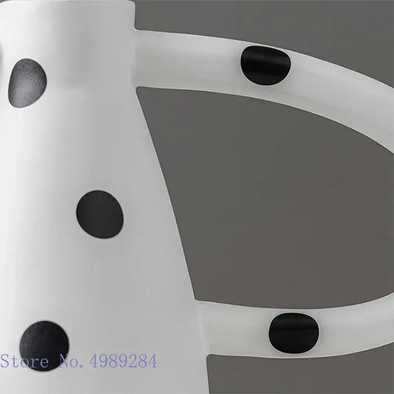 Abstract black & white ceramic vase set living room white spots