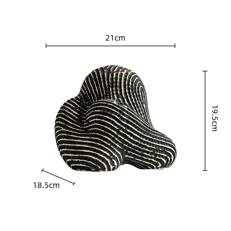 Abstract black & white geometric stone rockery – living room sculpture