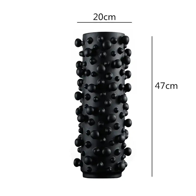 Abstract black & white irregular bumps resin vase living room decor