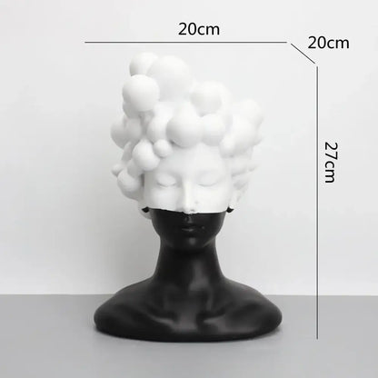 Abstract black & white woman figurine resin sculpture living room decor