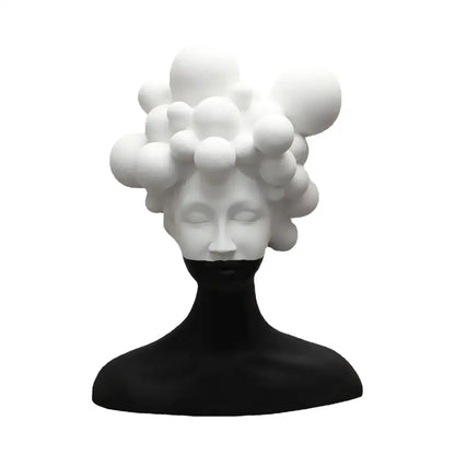 Abstract black & white woman figurine resin sculpture living room decor