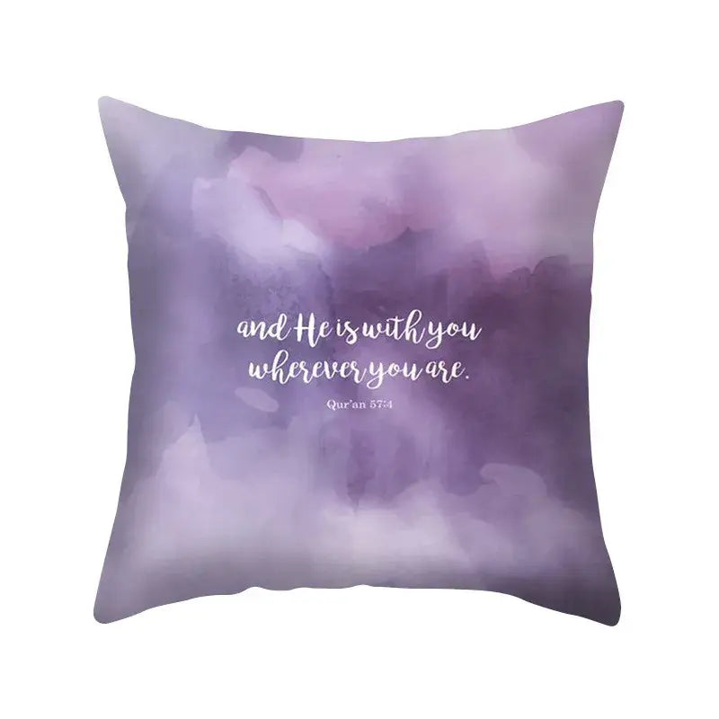 Abstract blue & purple polyester pillow case bedroom throw cover