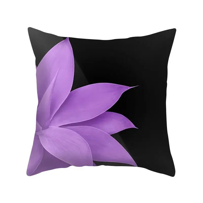 Abstract blue & purple polyester pillow case bedroom throw cover